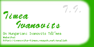 timea ivanovits business card